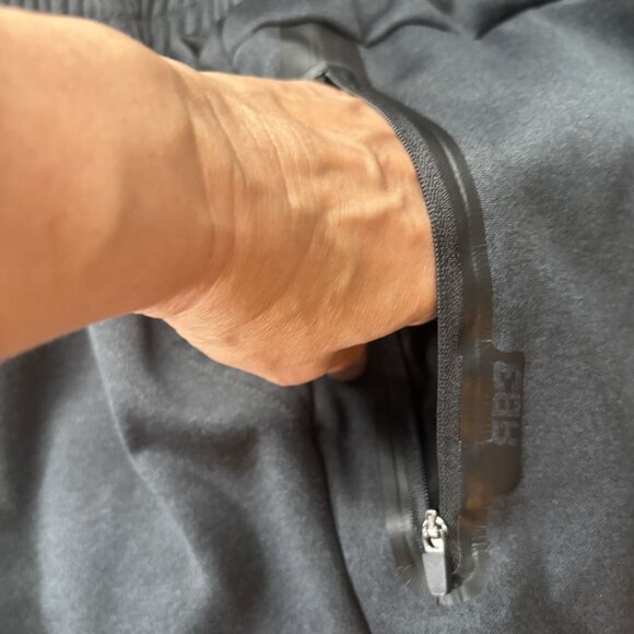 Mens Athletic Joggers Zipper Pockets Elastic Waistband Soft Fabric Size L Black - Picture 4 of 11